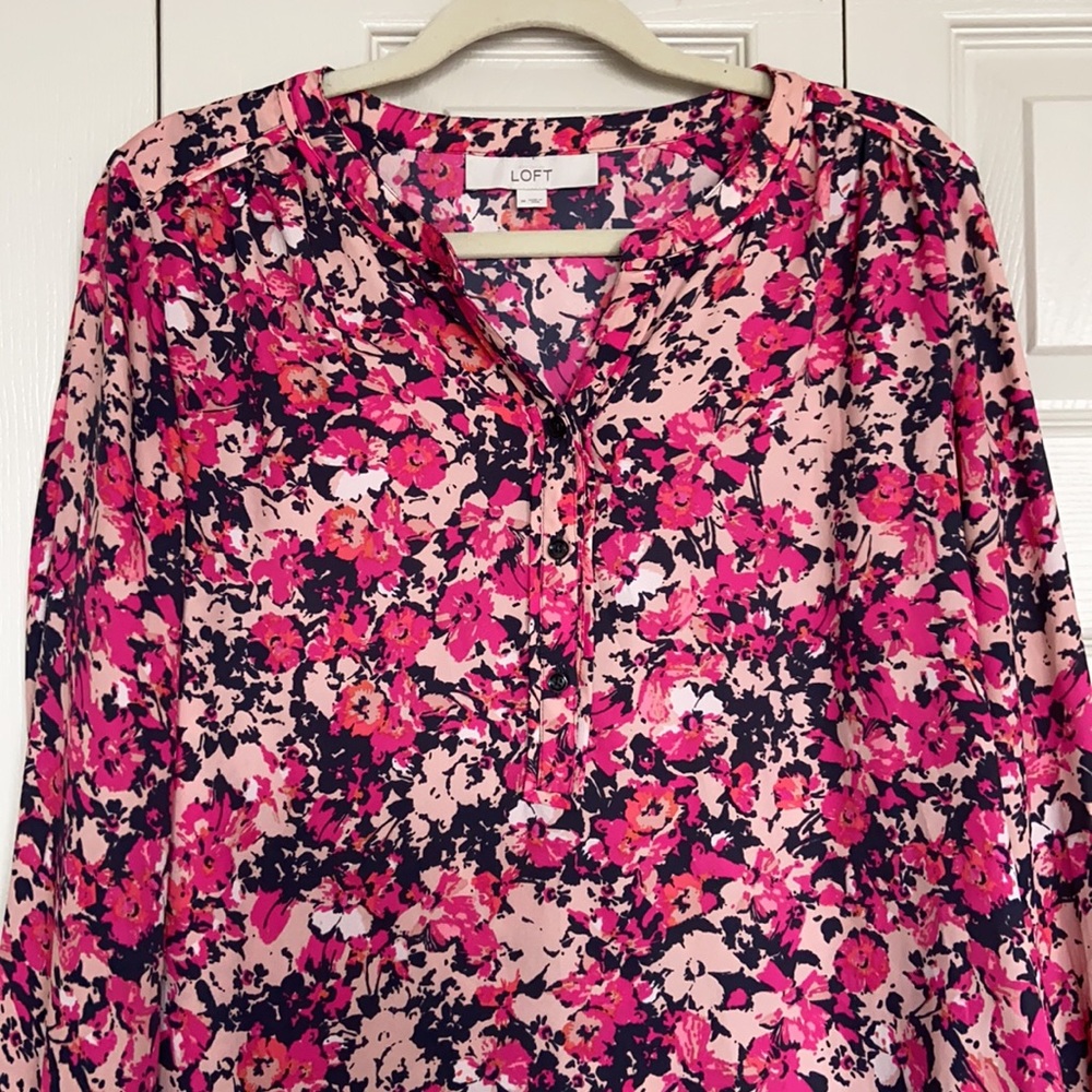 Loft Floral Long Sleeve Blouse